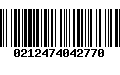 Código de Barras 0212474042770