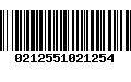 Código de Barras 0212551021254