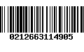 Código de Barras 0212663114905