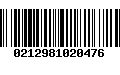 Código de Barras 0212981020476