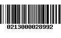 Código de Barras 0213000028992