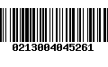 Código de Barras 0213004045261