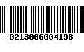 Código de Barras 0213006004198