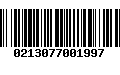 Código de Barras 0213077001997