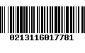 Código de Barras 0213116017781