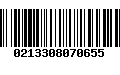 Código de Barras 0213308070655