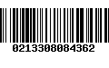 Código de Barras 0213308084362