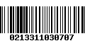 Código de Barras 0213311030707