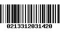 Código de Barras 0213312031420