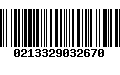 Código de Barras 0213329032670