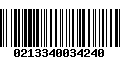 Código de Barras 0213340034240