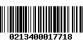 Código de Barras 0213400017718