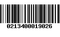 Código de Barras 0213400019026