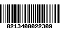 Código de Barras 0213400022309