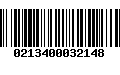 Código de Barras 0213400032148