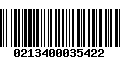 Código de Barras 0213400035422