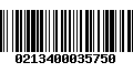 Código de Barras 0213400035750