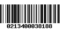 Código de Barras 0213400038188