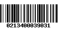 Código de Barras 0213400039031