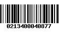 Código de Barras 0213400040877