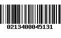 Código de Barras 0213400045131