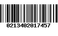 Código de Barras 0213402017457