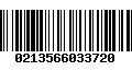 Código de Barras 0213566033720