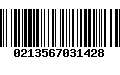 Código de Barras 0213567031428