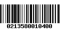 Código de Barras 0213580010400