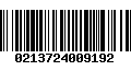 Código de Barras 0213724009192