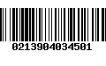 Código de Barras 0213904034501