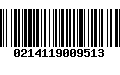 Código de Barras 0214119009513