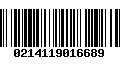 Código de Barras 0214119016689