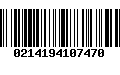 Código de Barras 0214194107470