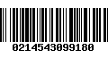 Código de Barras 0214543099180