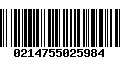 Código de Barras 0214755025984