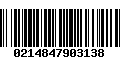 Código de Barras 0214847903138