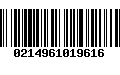 Código de Barras 0214961019616