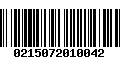 Código de Barras 0215072010042