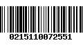 Código de Barras 0215110072551