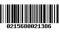 Código de Barras 0215680021386