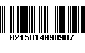 Código de Barras 0215814098987