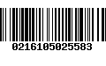 Código de Barras 0216105025583