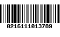 Código de Barras 0216111013789