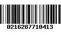 Código de Barras 0216287710413