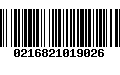 Código de Barras 0216821019026