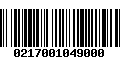 Código de Barras 0217001049000