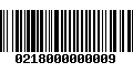 Código de Barras 0218000000009