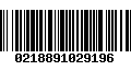 Código de Barras 0218891029196