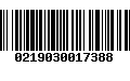 Código de Barras 0219030017388